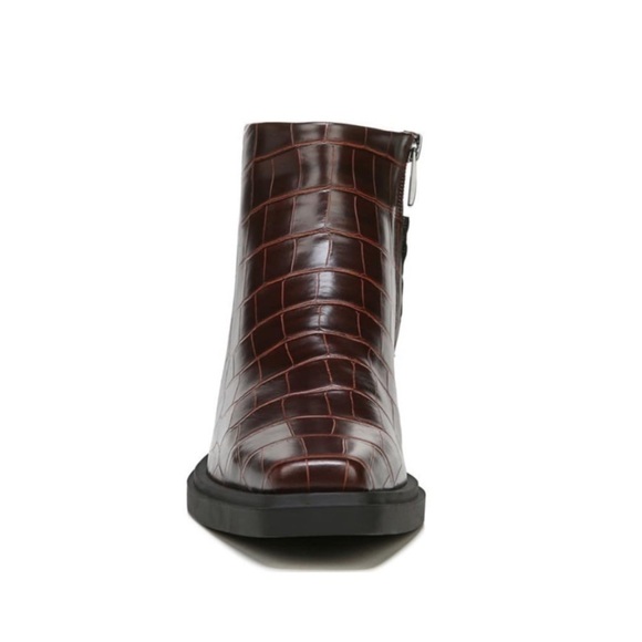 Franco Sarto Fina Western Bootie Mahogany Faux Leather Croc Size 6 - Picture 4 of 8